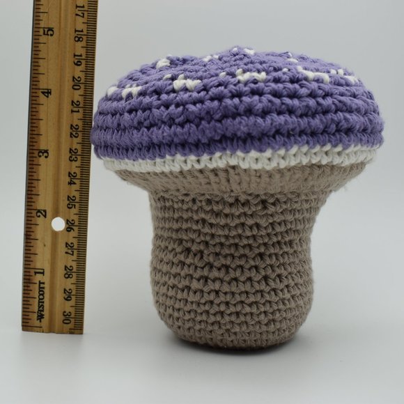 Handcrafted Crochet Plush Purple Mushroom - Picture 8 of 8